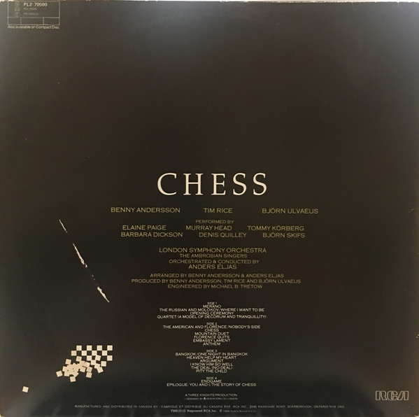 Benny Andersson , Tim Rice , Björn Ulvaeus - Chess (2LP) [Vinyl] | RCA (PL2-70500) - 4