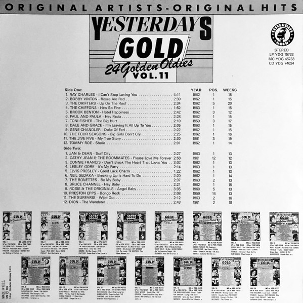 Various - Yesterdays Gold Vol. 11 (24 Golden Oldies) | Yesterdays Gold (YDG 15733) - 2