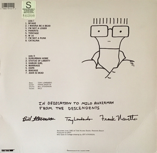 Descendents - Milo Goes To College [Vinyl] | SST Records (SST 142) - 2