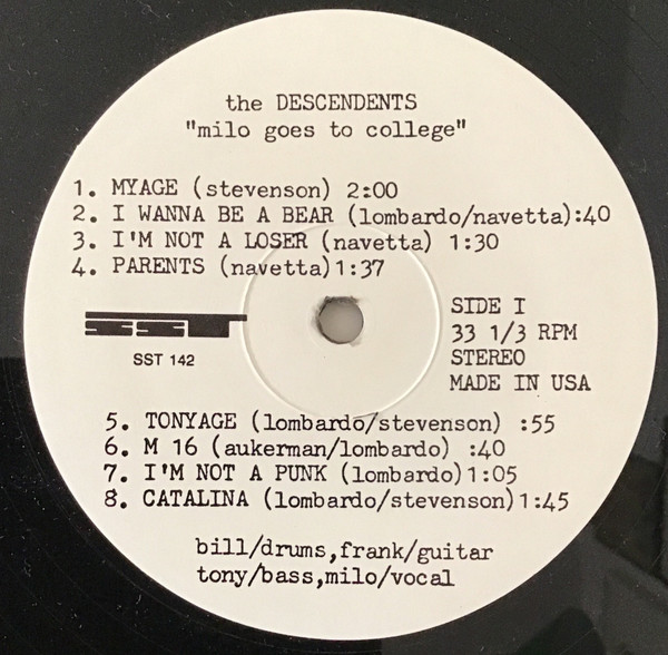 Descendents - Milo Goes To College [Vinyl] | SST Records (SST 142) - 3