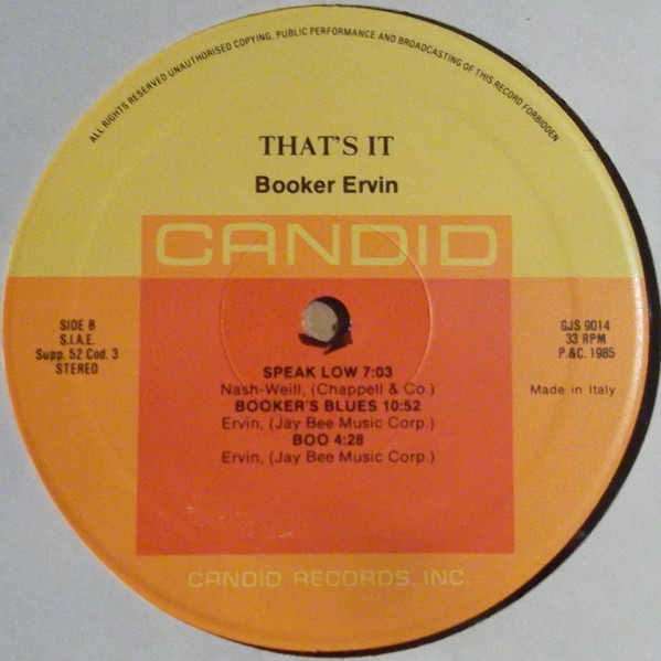 Booker Ervin - That's It! | Candid (GJS 9014) - 4
