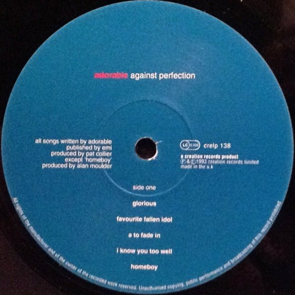 Adorable - Against Perfection | Creation Records (CRELP 138) - 4 Adorable - Against Perfection | Creation Records (CRELP 138) - 4
