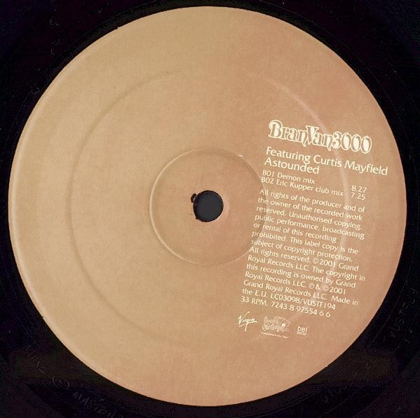 Bran Van 3000 Featuring Curtis Mayfield - Astounded | Virgin (VUSTF 194) - 3 Bran Van 3000 Featuring Curtis Mayfield - Astounded | Virgin (VUSTF 194) - 3