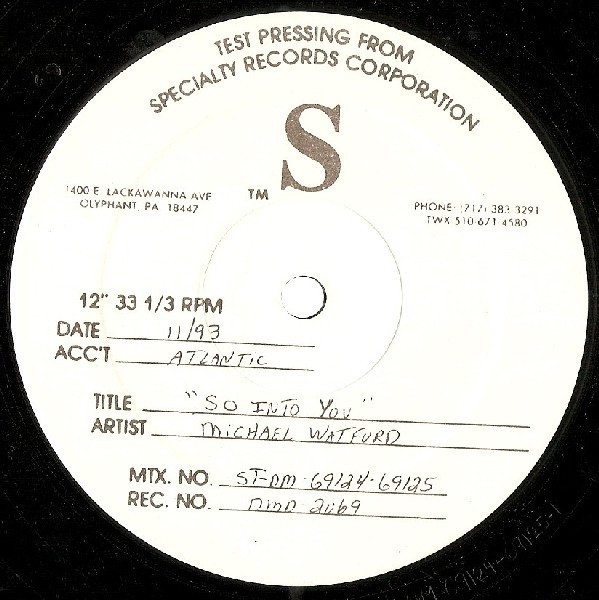 Michael Watford - So Into You | Atlantic (DMD-2069) - main Michael Watford - So Into You | Atlantic (DMD-2069) - main