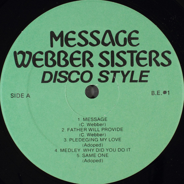 Webber Sisters - Message Disco Style | Not On Label (B.E.#1) - main