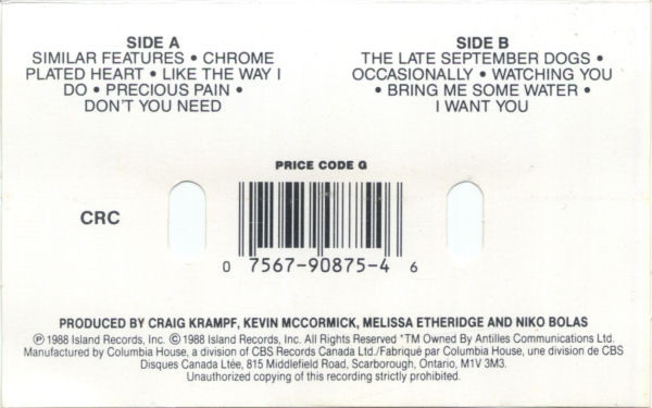 Melissa Etheridge - Melissa Etheridge [Cassette] | Island Records (ISLC-1143) - 3