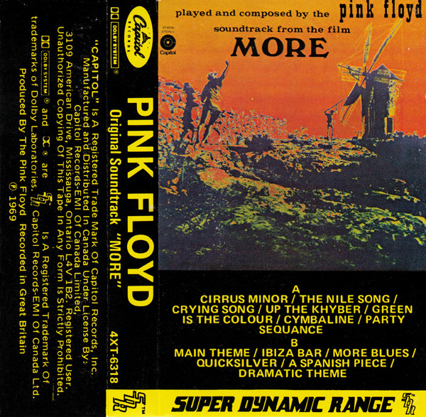 Pink Floyd - Soundtrack From The Film "More" [Cassette] | Harvest (4XT-6318) - 2