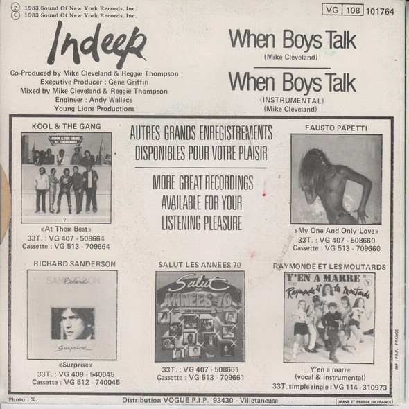 Indeep - When Boys Talk | Vogue (101764) - 2 Indeep - When Boys Talk | Vogue (101764) - 2