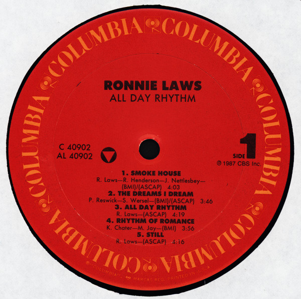 Ronnie Laws - All Day Rhythm | Columbia (FC 40902) - 3 Ronnie Laws - All Day Rhythm | Columbia (FC 40902) - 3