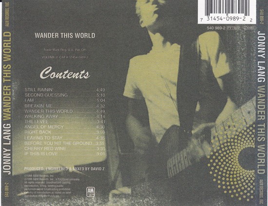 Jonny Lang - Wander This World | A&M Records (540 989-2) - 2