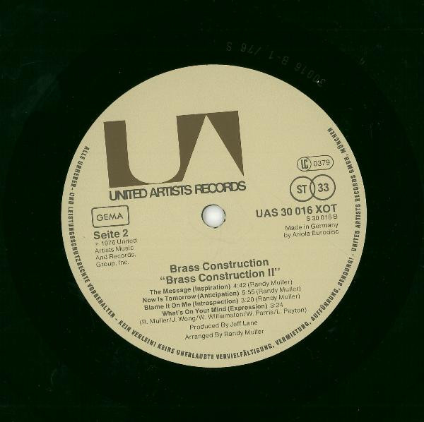 Brass Construction - Brass Construction II | United Artists Records (UAS 30 016 XOT) - 4 Brass Construction - Brass Construction II | United Artists Records (UAS 30 016 XOT) - 4