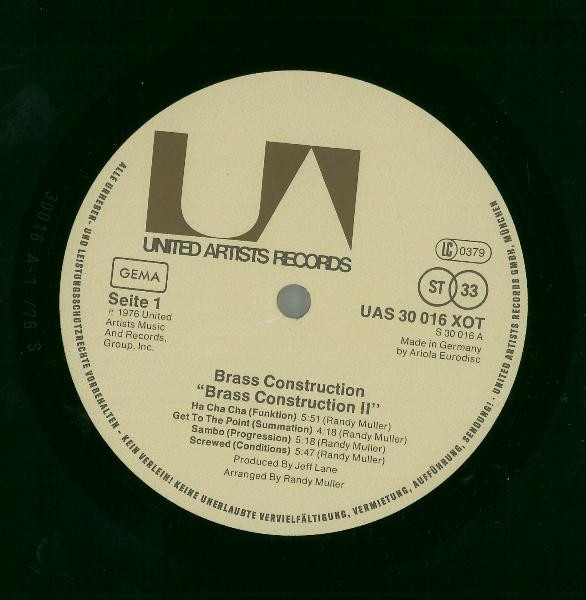 Brass Construction - Brass Construction II | United Artists Records (UAS 30 016 XOT) - 3 Brass Construction - Brass Construction II | United Artists Records (UAS 30 016 XOT) - 3