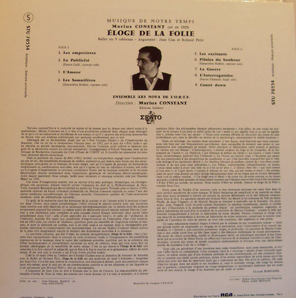 Marius Constant - Eloge De La Folie | Erato (STU 70334) - 2 Marius Constant - Eloge De La Folie | Erato (STU 70334) - 2