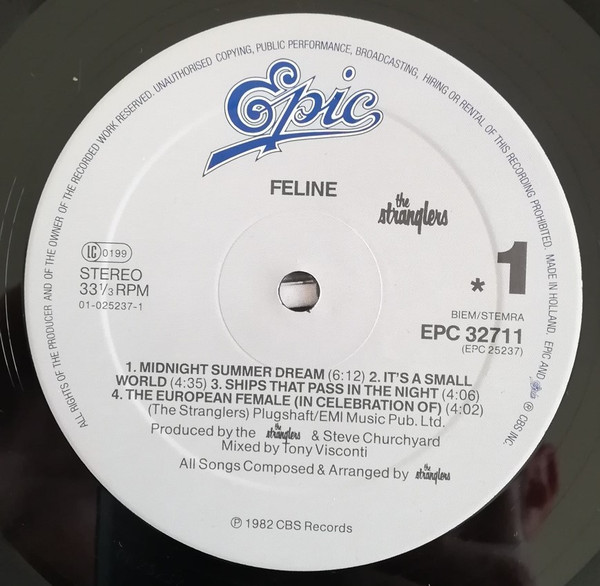 The Stranglers - Feline | Epic (EPC 32711) - 3 The Stranglers - Feline | Epic (EPC 32711) - 3