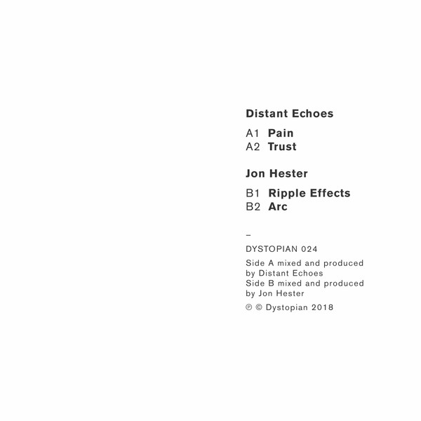 Distant Echoes / Jon Hester - Trust / Arc | Dystopian (DYSTOPIAN 024) - 2 Distant Echoes / Jon Hester - Trust / Arc | Dystopian (DYSTOPIAN 024) - 2