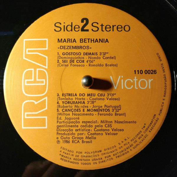 Maria Bethânia - Dezembros | RCA (110 0026) - 2