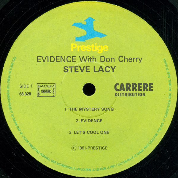 Steve Lacy with Don Cherry - Evidence | Carrere (68.328) - 3