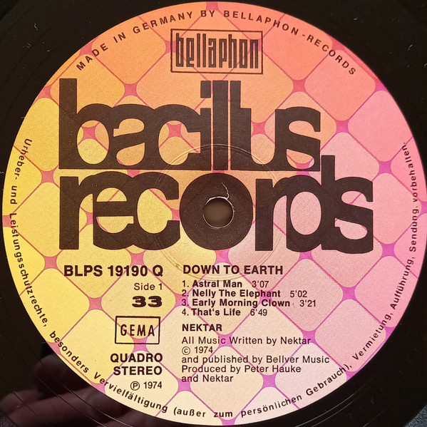 Nektar - Down To Earth | Bacillus Records (BLPS 19190 Q) - 4