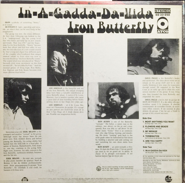 Iron Butterfly - In-A-Gadda-Da-Vida | ATCO Records (SD 33-250) - 2