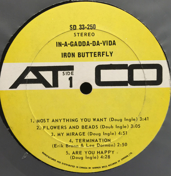 Iron Butterfly - In-A-Gadda-Da-Vida | ATCO Records (SD 33-250) - 3