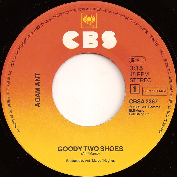 Adam Ant - Goody Two Shoes | CBS (CBSA 2367) - 3