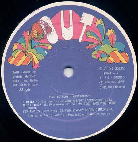 Five Letters - Hysteries | OUT (OUT-ST 25012) - 2