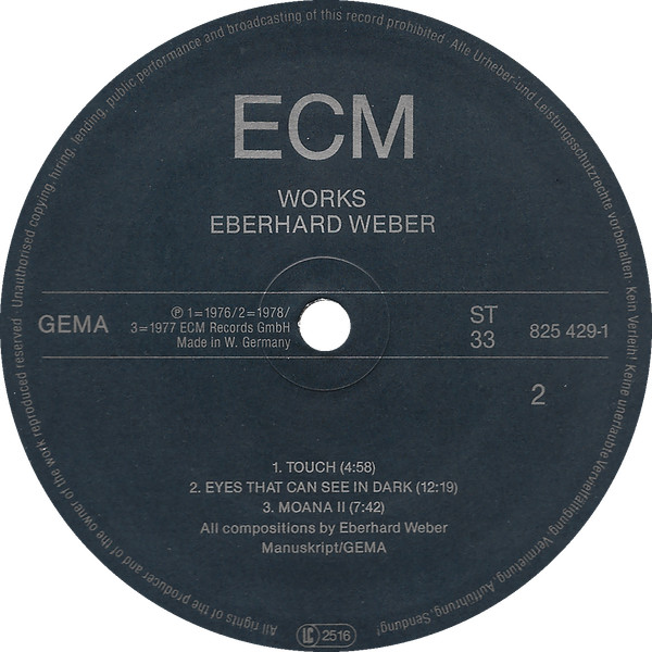 Eberhard Weber - Works | ECM Records (825 429-1) - 2