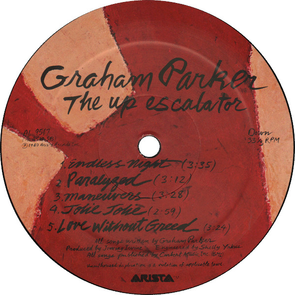 Graham Parker - The Up Escalator | Arista (AL 9517) - 4