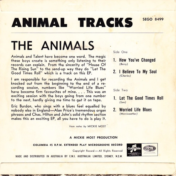 The Animals - Animal Tracks | Columbia (SEGO 8499) - 2