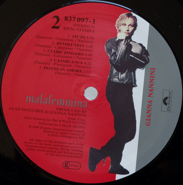Gianna Nannini - Malafemmina | Polydor (837 097-1) - 4