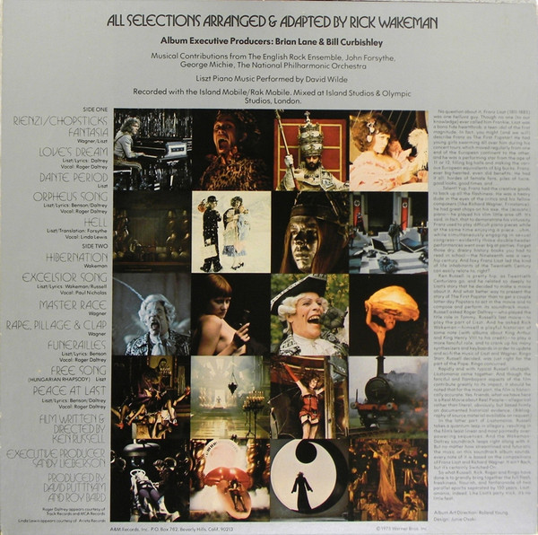Roger Daltrey & Rick Wakeman - Lisztomania | A&M Records (SP-4546) - main