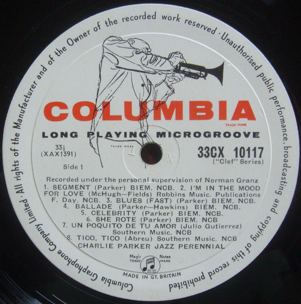 Charlie Parker - Jazz Perennial | Columbia (33CX 10117) - 3 Charlie Parker - Jazz Perennial | Columbia (33CX 10117) - 3