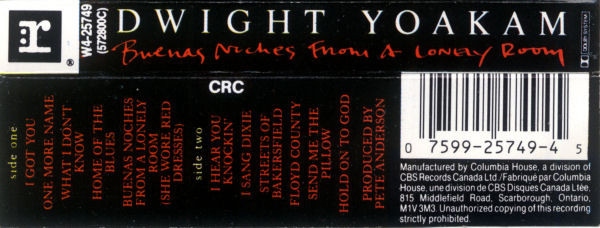 Dwight Yoakam - Buenas Noches From A Lonely Room | Reprise Records (W4-25749) - 2 Dwight Yoakam - Buenas Noches From A Lonely Room | Reprise Records (W4-25749) - 2