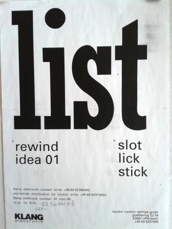List - Rewind | Klang Elektronik (KLANG 20) - 2 List - Rewind | Klang Elektronik (KLANG 20) - 2