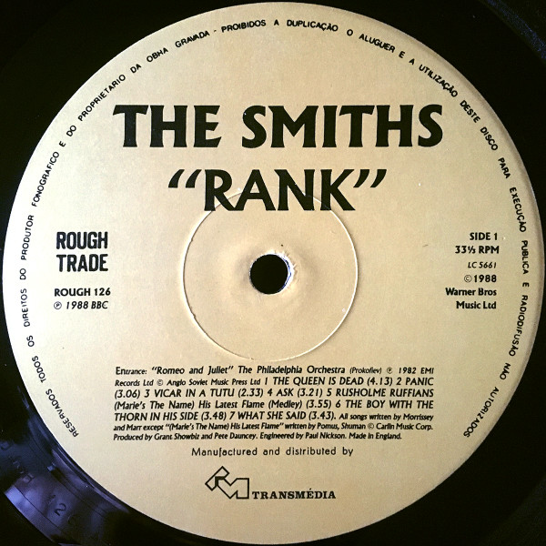 The Smiths - Rank | Rough Trade (ROUGH 126) - 4