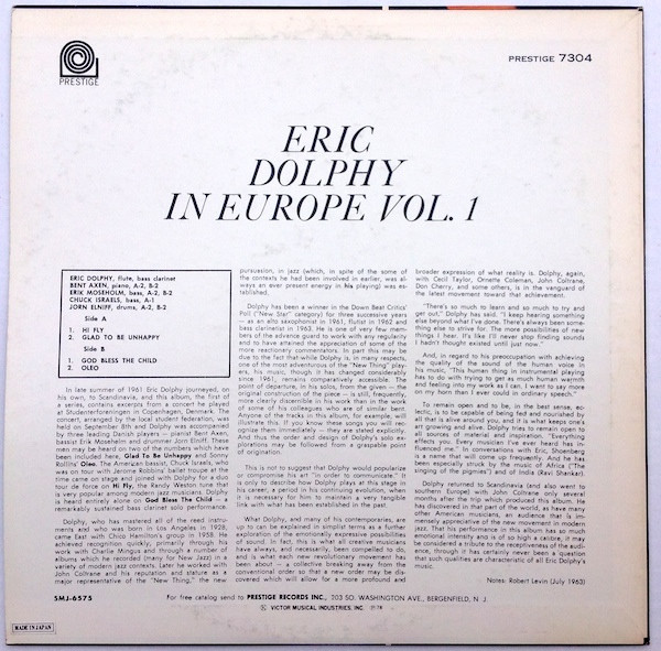 Eric Dolphy - In Europe, Vol. 1 | Prestige (SMJ-6575) - 3