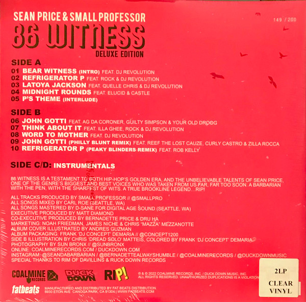 Sean Price & Small Professor - 86 Witness (Deluxe Edition) | Coalmine Records (CM-103) - 2