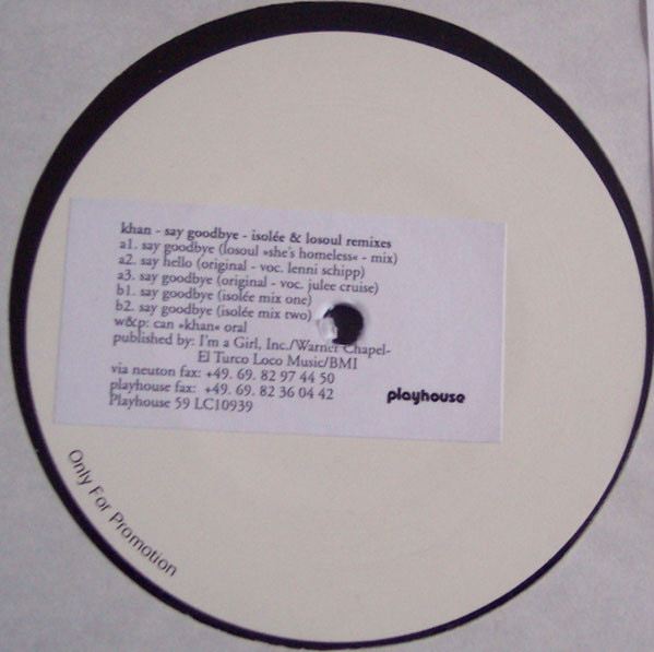 Khan - Say Goodbye  (Isolée And LoSoul Remix) | Playhouse (PLAY059) - main