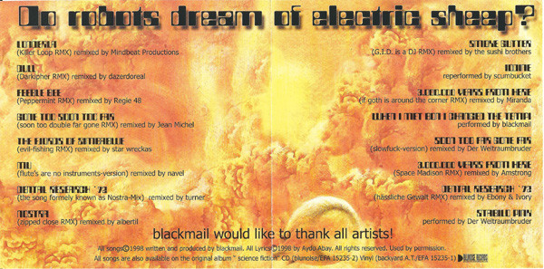 Blackmail - Do Robots Dream Of Electric Sheep? | Nois-O-Lution (Efa 03273-2) - 3