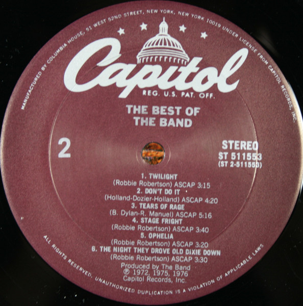 The Band - The Best Of The Band | Capitol Records (ST 511553) - 4 The Band - The Best Of The Band | Capitol Records (ST 511553) - 4