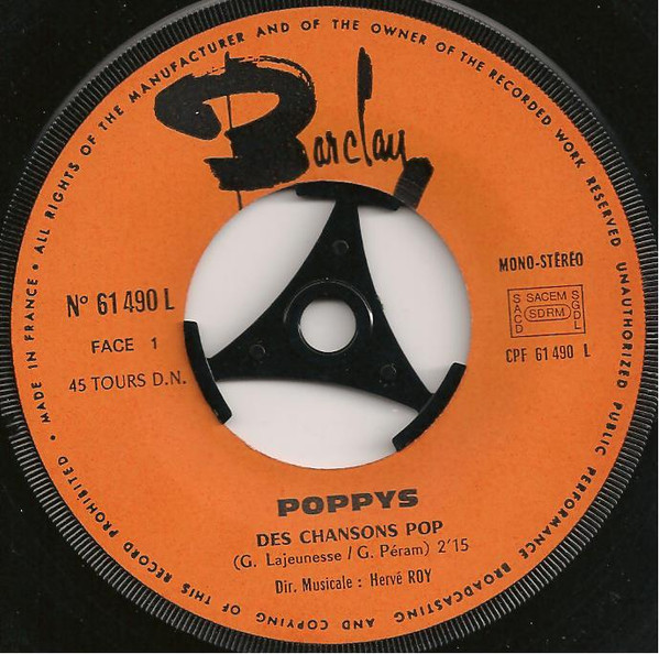 Poppys - Des Chansons Pop / Non Ne Criez Pas | Barclay (61.490 L) - 3