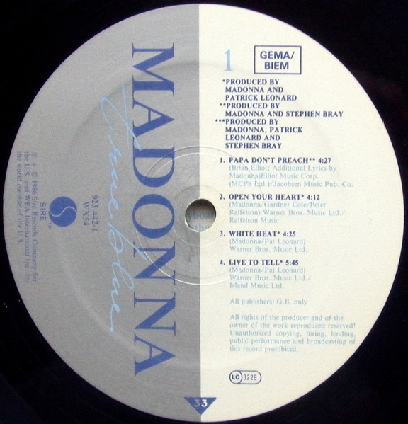 Madonna - True Blue | Sire (925 442-1) - 3