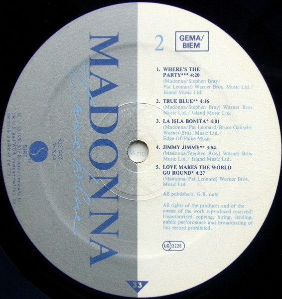 Madonna - True Blue | Sire (925 442-1) - 4