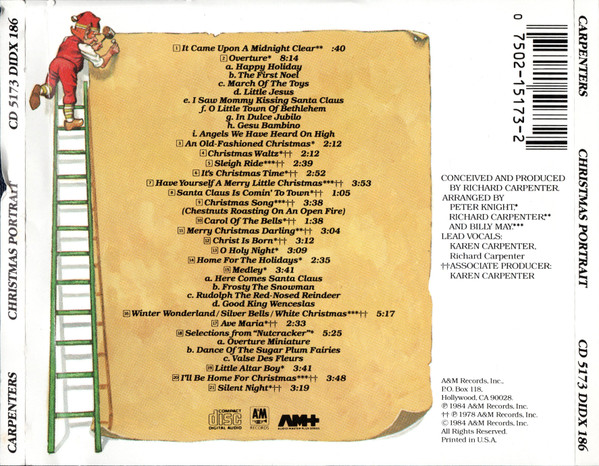 Carpenters - Christmas Portrait | A&M Records (CD 5173 DIDX 186) - 2 Carpenters - Christmas Portrait | A&M Records (CD 5173 DIDX 186) - 2
