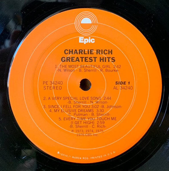 Charlie Rich - Greatest Hits | Epic (PE 34240) - 3 Charlie Rich - Greatest Hits | Epic (PE 34240) - 3