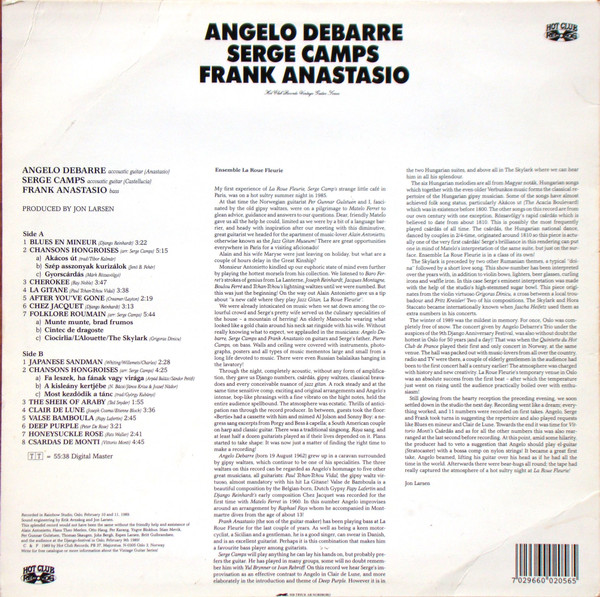 Angelo Debarre , Serge Camps , Frank Anastasio - Gypsy Guitars | Hot Club Records (HCR 56) - 2 Angelo Debarre , Serge Camps , Frank Anastasio - Gypsy Guitars | Hot Club Records (HCR 56) - 2