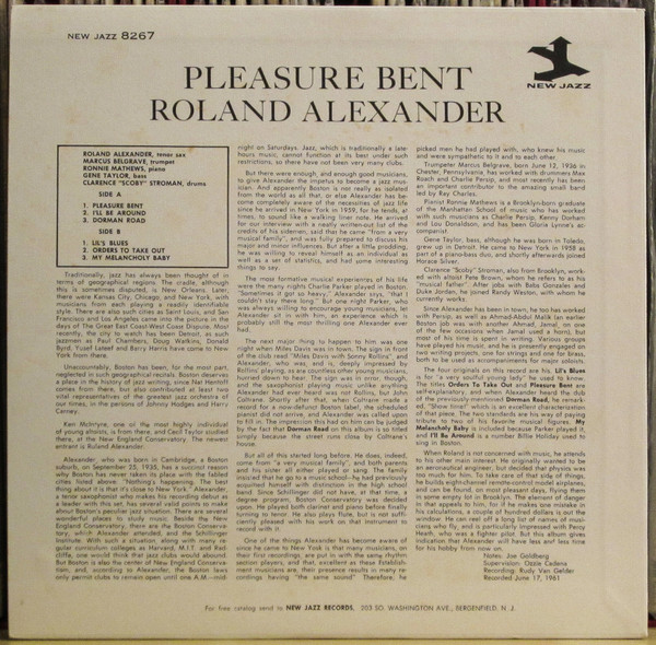 Roland Alexander With Marcus Belgrave - Pleasure Bent (Japan) [Vinyl] | Wave Jazz Classics (WWLJ-7077) - 3