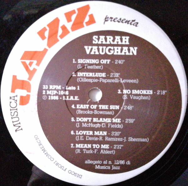 Sarah Vaughan - Sarah Vaughan | Musica Jazz (2MJP 1046) - 3