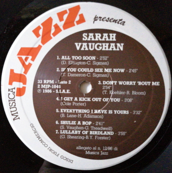 Sarah Vaughan - Sarah Vaughan | Musica Jazz (2MJP 1046) - 4