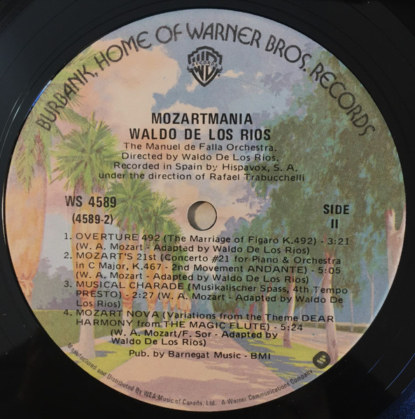 Wolfgang Amadeus Mozart - Waldo De Los Rios - Mozartmania | Warner Bros. Records (WS 4589) - 4